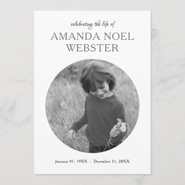 fotominnesinbjudan i mitten av cirkeln program (Framsida)