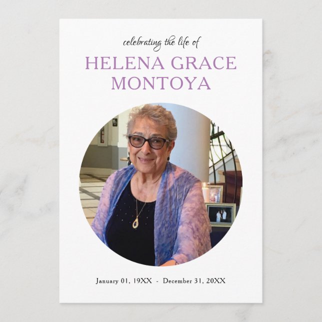 fotominnesinbjudan i mitten av cirkeln program (Framsida)