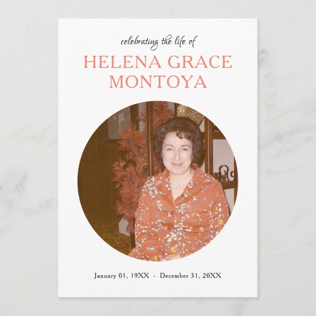 fotominnesinbjudan i mitten av cirkeln program (Framsida)