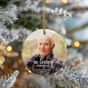 Fotominnesminne i Personligen Loving Memory Julgransprydnad Keramik