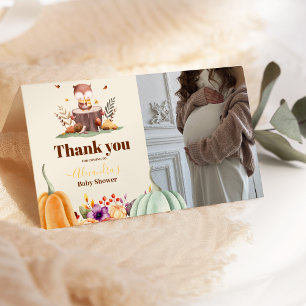 Fotominskning i Kärlek Baby Woodland Baby Shower Tack Kort