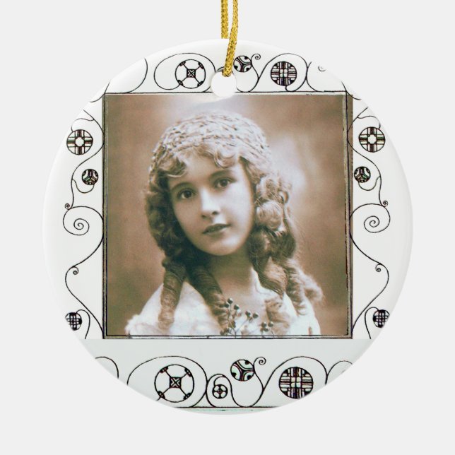 FOTOMMALL FÖR MAGISKA SVINOR, Lila Ametyst Julgransprydnad Keramik (Framsidan)