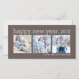 Fotomocka Photocard för gott nytt år tre Julkort