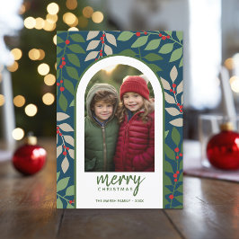 Fotomodern båge - eucalyptus grenar jul julkort