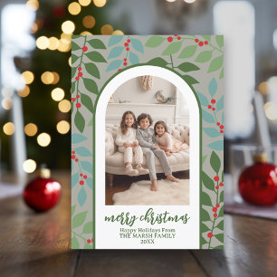 Fotomodern båge - eucalyptus grenar jul julkort