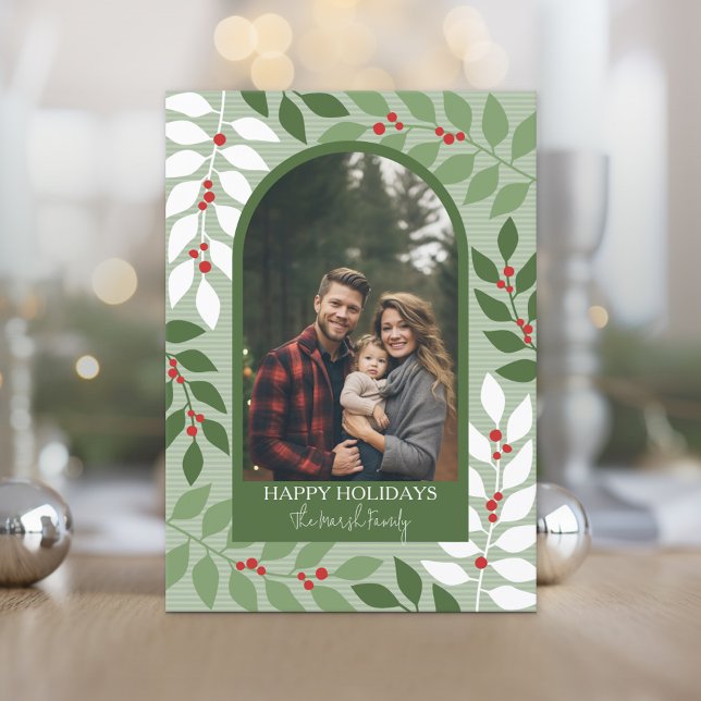 Fotomodern båge - Viktigt grenar jul Julkort (Photo Christmas Card)
