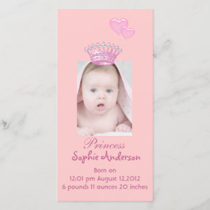 Fotomodern Birth-annons från nyfödd bebis Meddelande