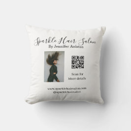 Fotomodern hårsalon, småföretag QR-kod Kudde