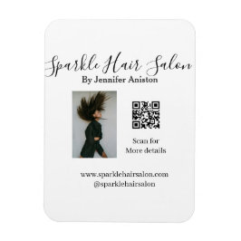 Fotomodern hårsalon, småföretag QR-kod Magnet