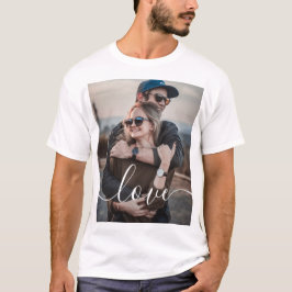 Fotomodern Kärlek-handskriven kalligrafi T Shirt