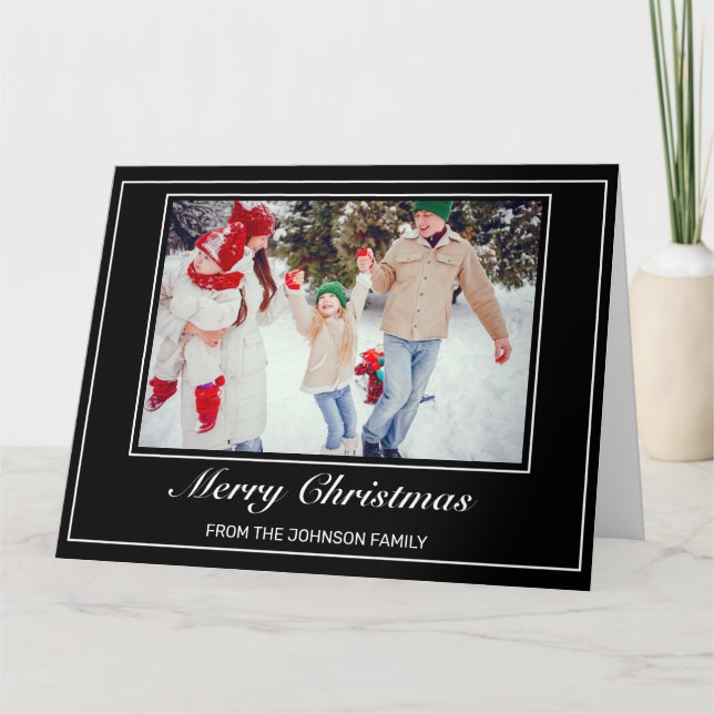 Fotomodern, minimalistisk God jul Hälsning Kort (Framsida)