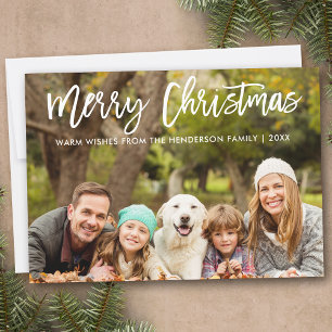 Fotomodern penselskript för God jul-familjen Julkort
