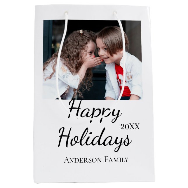 Fotomodern presenttext i familjen glad helg Barn (Framsidan)