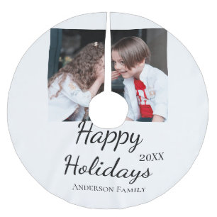 Fotomodern presenttext i familjen glad helg Barn Julgransmatta Borstad Polyester
