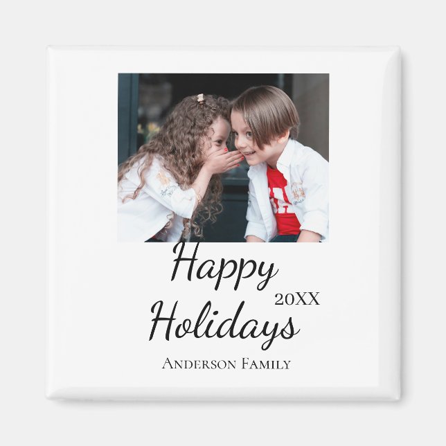 Fotomodern presenttext i familjen glad helg Barn Magnet (Framsidan)