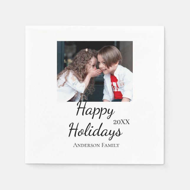 Fotomodern presenttext i familjen glad helg Barn Pappersservett (Framsidan)