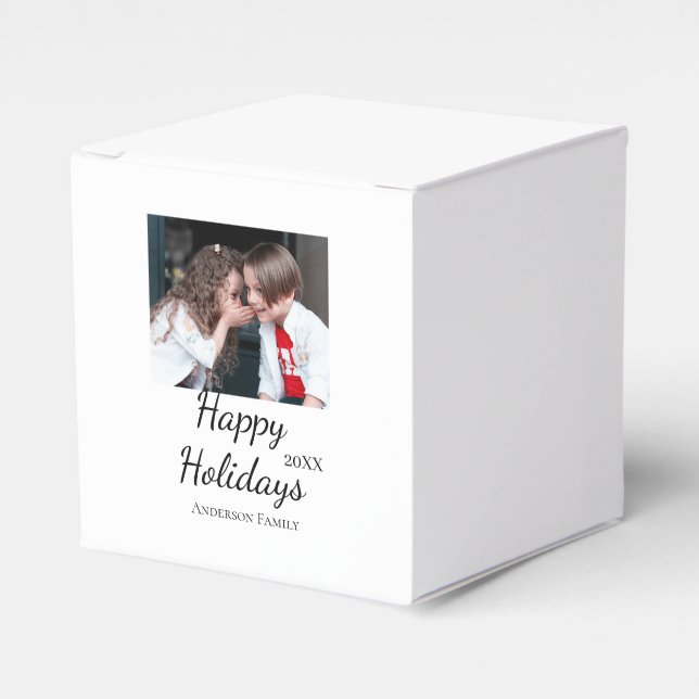 Fotomodern presenttext i familjen glad helg Barn Presentaskar (Framsidan Sidan)