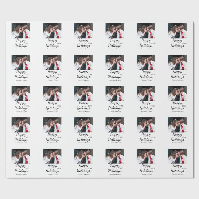 Fotomodern presenttext i familjen glad helg Barn Presentpapper (Platt)