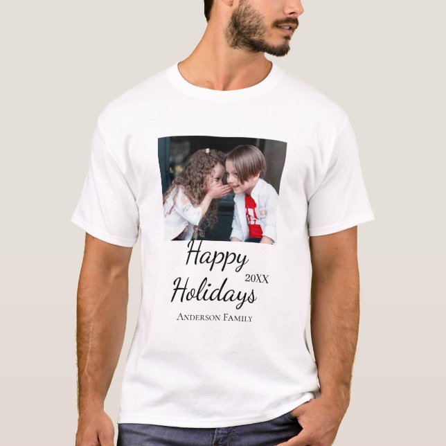 Fotomodern presenttext i familjen glad helg Barn T Shirt (Framsida)