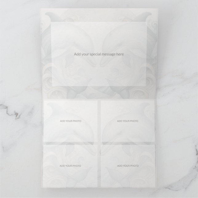 Fotomodern Stollig-delfinen Bröllop Tack Kort (Inuti)