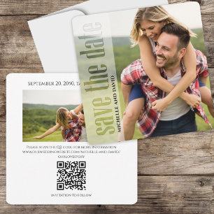 Fotomodern typografi QR-kod Spara datum Datumet