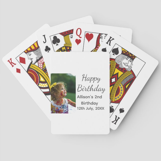 Fotomodernt klassiskt tillägg av namn date grattis casinokort (Baksidan)