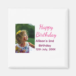 Fotomodernt klassiskt tillägg av namn date grattis magnet