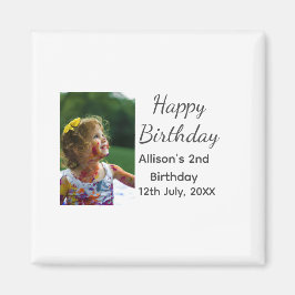 Fotomodernt klassiskt tillägg av namn date grattis magnet