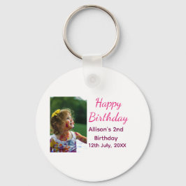 Fotomodernt klassiskt tillägg av namn date grattis nyckelring