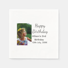 Fotomodernt klassiskt tillägg av namn date grattis pappersservett