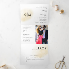 Fotomonogram Bilingual Wedding-inbjudan