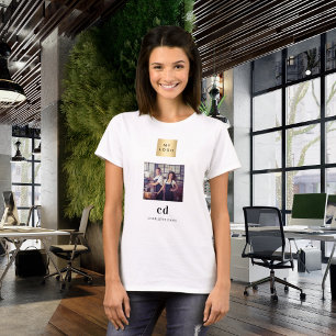 Fotomonogram namn logotyp-verksamhet t shirt