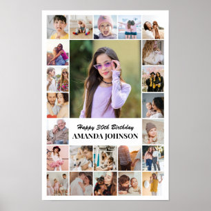 Fotomontage 24 bilder 12x18 16x24 20x30 Vit Poster