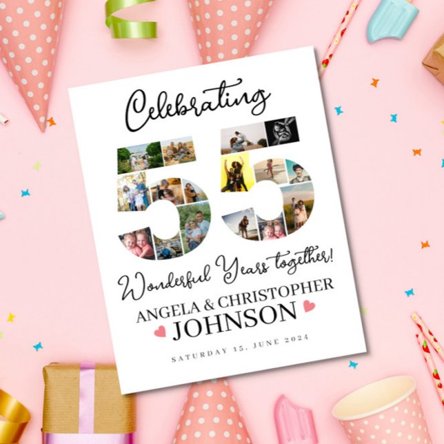 fotomontage 55:e Bröllop-årsdagen Poster (Skapare uppladdad)