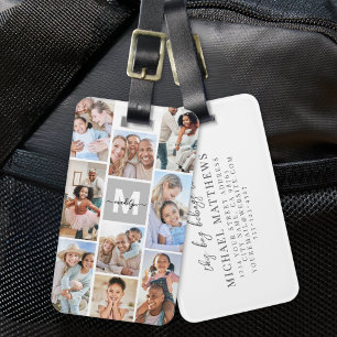 Fotomontage Enkel Monogram Bild Bagagebricka