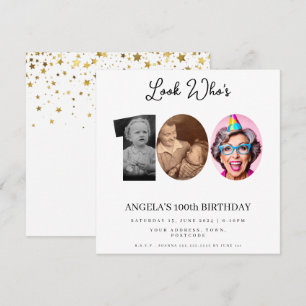 fotomontage Födelsedagsfest 100 år gammal Inbjudningar