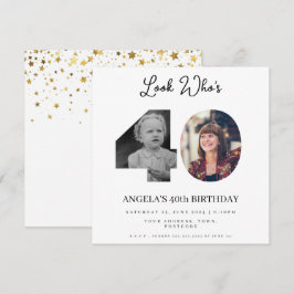 fotomontage Födelsedagsfest 40 år gammal Inbjudningar