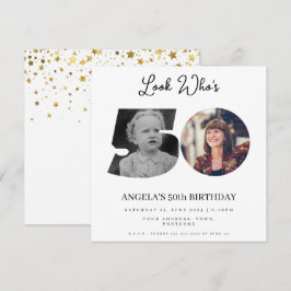 fotomontage Födelsedagsfest 50 år gammal Inbjudningar