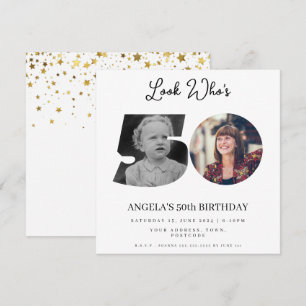 fotomontage Födelsedagsfest 50 år gammal Inbjudningar