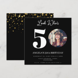 fotomontage Födelsedagsfest 50 år gammal Inbjudningar