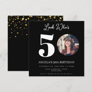 fotomontage Födelsedagsfest 50 år gammal Inbjudningar