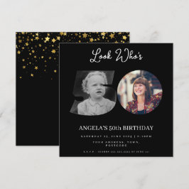 fotomontage Födelsedagsfest 50 år gammal Inbjudningar