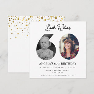fotomontage Födelsedagsfest 60 år gammal Inbjudningar