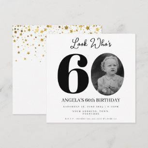 fotomontage Födelsedagsfest 60 år gammal Inbjudningar