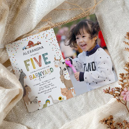 Fotomötesskötsel gård 5-års födelsedagsinbjudan inbjudningar