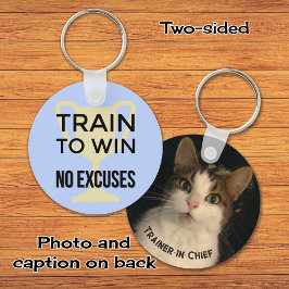 Fotomotiv blått för sportcitat nyckelring