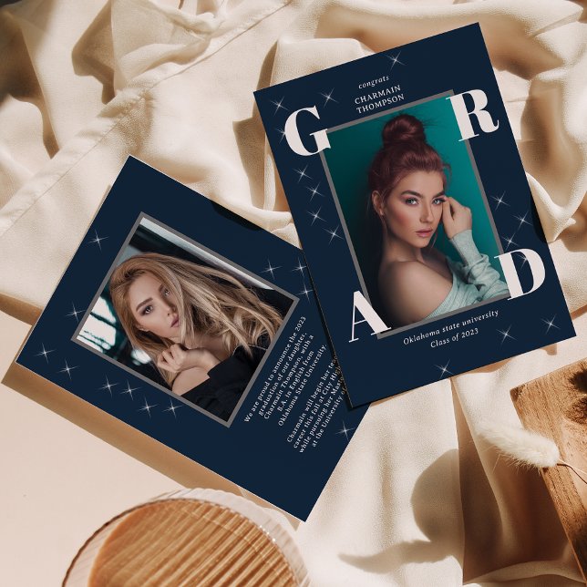 Fotomousserande stjärna Retro Navy Blue Studenten Meddelande (Skapare uppladdad)