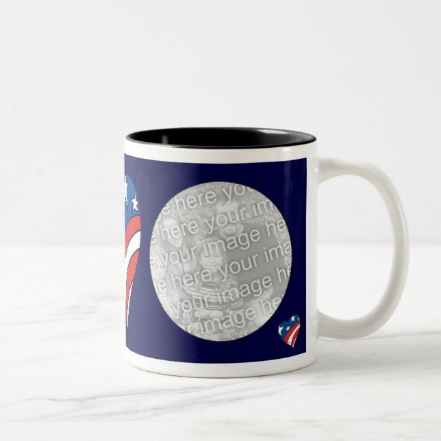 Fotomuggmall - patriothjärta Två-Tonad mugg (Höger)