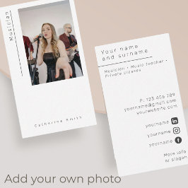 Fotomusiker, modernt minimalistiskt Affärskort Visitkort