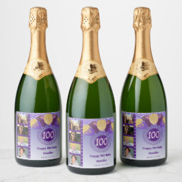 Foton, 100:e födelsedagen Lila Glitter Champagne